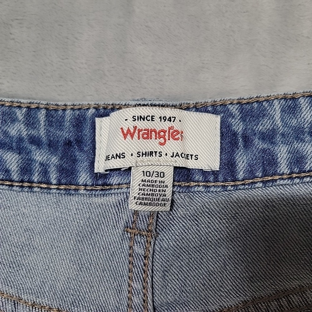 Wrangler Shorts Womens 10 Blue 1960923 High Rise Bermuda Denim Jean Cutoff - Picture 5 of 11